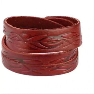 **RESTOCKED** Leather Tribal Bracelet in Red